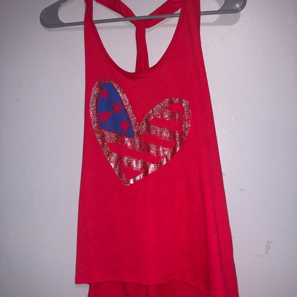 American Flag Heart Tank-top